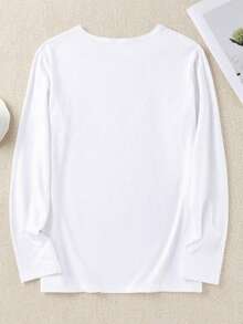 Disney Stitch Series Graphic Print Women's Casual Long Sleeve T-Shirt, Slightly Stretchy, Opaque, Easy Care Fabric, Suitable For Everyday Wear