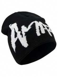 1pc/2pcs/3pcs Letter Knit Hat, Jacquard Knit Hat, Fashion Street Riding Gift, Great Choice For Men And Women, Acrylic Knit Hat, All Seasons - A - View 2