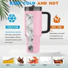 40 Oz Tumbler With Handle Quenchers ProTour Detachable Flip Straw Lid TumblerVacuum Insulated Tumblers With Top Leak Proof Lids And Flip Straw Reusable Insulated Cup Massey Powder 40 Oz - 杏色 - 查看 6