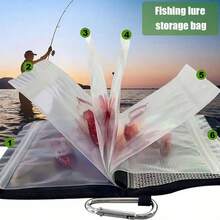 Portable Fishing Lure Multi - layer Storage Bag with, 6 Plastic Sleeves, Waterproof Soft Bait Binder Rigs, Hooks, Sinkers Storage green - Verde - Ver 3