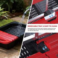 Techigher Chicken Nesting Boxes, 3/4 Hole Metal Chicken Egg Laying Box With Pull-Out Trays And Rollout Egg Collection For ChickenCoop - Red With Metal Legs, 3 Holes - View 4