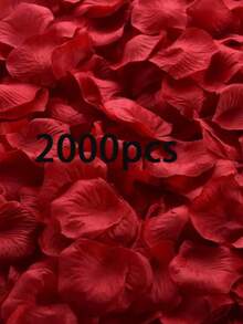 2000pcs Artificial Red Rose Petals,Romantic Handmade Flowers,Suitable For Wedding Party Room Layout Home Decoration,Birthday Decoration,Table Centerpieces,Bedroom Decoration,Room Decoration,Bathroom Decoration,Valentine's Day Gift,Graduation Decoration, Valentine's Day Decoration