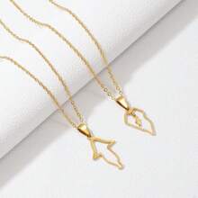 1pc Spain Canary Islands La Palma Map Pendant Necklaces Women Girl Stainless Steel Traditional Culture Jewelry