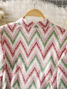 女士长袖全印花休闲阿拉伯风格上衣 - 彩色 - 查看 7