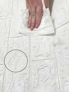 12pcs/6pcs 3D Wallpaper, Vinyl Wall Stickers, Faux Brick Texture, Bedroom Home Decor, Living Room TV Background, Wallpaper Renewal, 3D Stickers, Brick Pattern, Easy To Stick, Replaceable, Waterproof, Trimmable, Simple DIY, Indoor Decorative Stickers, Wall Decals, Living Room, Kitchen - White - View 8