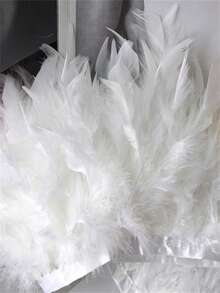 1Yards Fluffy Turkey Feathers For Crafts Ribbon Feather Trim Fringe Feather Dancer Carnival Costumes Wedding Decoration