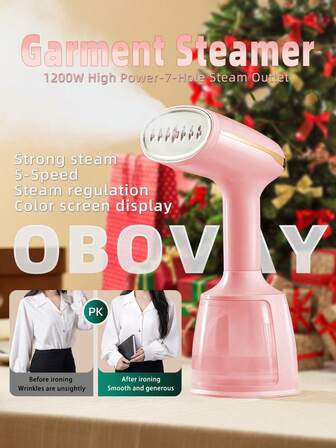 OBOVAY 1 Piece Hanging Garment Steamer, Powerful Ironing Function, Rapid Steam Generation, 1200W High Power, Strong Steam, Quickly Removes Wrinkles From Clothes, Large Water Tank, Suitable For Home And Travel Use.