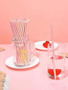 Shiny Rainbow Paper Straws, Exquisitely Crafted, Suitable For Juice, Slushie, Birthday Party, Wedding, Baby Shower Decor, And Mermaid Themed Party Supplies. - Multicolor - View 10