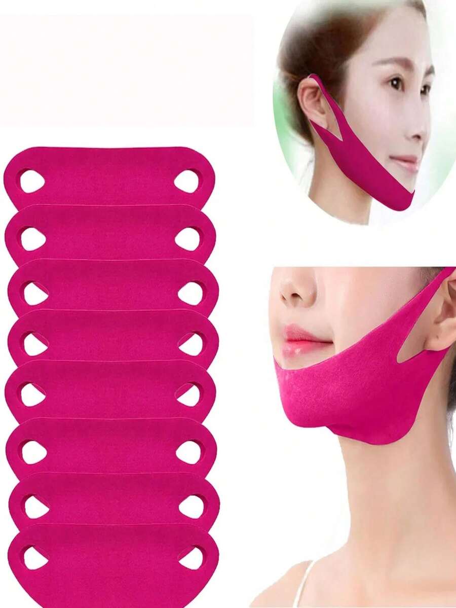 V-Shaped Lifting Gel Face Mask, Chin Lifting Patch, Firming Hydrogel Ear-Hanging Face Mask, Double V Ear Hook V-Face Mask, V-Line Lifting Face Mask - Multicolor - View 1
