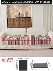 1pc Luxury Chenille Sofa Cushion Cover, Modern Minimalist Fashion Dust-Proof Anti-Slip Sofa Seat Pad, Khaki Color Washable Slipcover For Corner Sofa, Bedroom, Office, Living Room, L-Shaped And 1/2/3/4 Seater Sofa - Khaki - View 13