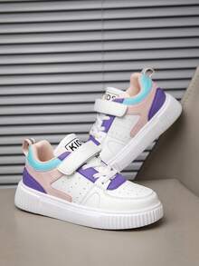 Zapatillas deportivas casuales para niños, zapatos deportivos de moda, transpirables y cómodos con suela antideslizante, ligeros y de corte bajo para estudiantes y niños, lindos colores rosa y morado en tallas para niños pequeños y preescolares - Morado - Ver 5