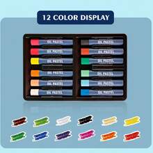 Xin Bowen Oil Pastels 12/24 Colors, Soft Oil Pastel Crayons For Drawing Blending,Layering, Shading,Art Supplies Christmas Gifts For Artists, Beginners, Students, Teachers Back To School - one-size - View 4