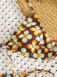 Women's Sexy Fashion Multicolor 2-Piece Swimwear, Summer Beach Bikini Set, Random Print, Suitable For Holiday Pool Party Vacation - Multicolor - View 5
