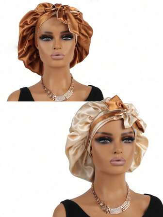 1 Pc Silk Bonnet For Sleeping Satin Bonnet For Curly Hair Hair Sleeping Cap Soft Hair Bonnet With Tie Band For Long Natural Hair