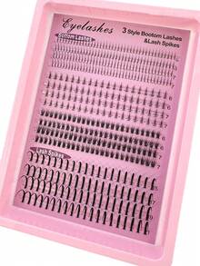 16Rows Spikes Lashes &Bottom Lashes Individuals Eyelash Clusters Curly Lash Clusters Kit ,Multi-Style Lash Clusters Spike Lashes Individual Lash Clusters,Suitable For Any Style Natural Individual Segmented False Eyelashes Wispy&Ultra Soft DIY Eyelash Extension At Home - Black - View 3