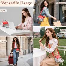 Small Purses And Handbags For Women Fashion Teenage Girls Crossbody Bag Lightweight Shoulder Bag Plaid Pattern Satchel - Đỏ - Xem 5