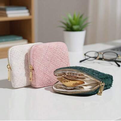 [Bag In Bag, Storage Bag] A Portable Jewelry Storage Bag Mini Layered Storage Bag Ring Bracelet Earrings Storage Bag Travel Jewelry Finishing Bag, Small Travel Jewelry Box-Portable Travel Jewelry Storage Bag, Suitable For Travel Business, Multi-Functional Gifts, Valentine's Day Gifts, Holiday Gifts, Suitable For Earrings, Crystal Bracelets, Ring Storage Roll