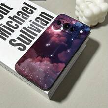 星空流星ハンドルのスマホケース  Pixel 9 9Pro Xl 8 8A 8Pro 7 7A 7Pro 6 6A 6Proに適しています ブラックフロスト耐衝撃性落下防止保護カバーシェル - ブラック - チェックする 7