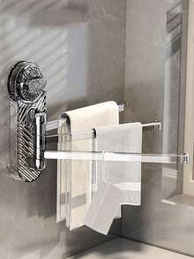 Suction Cup Rotating Dishcloth Rack, Multi-Rod Wall Mounted Draining Rack, Storage Rack, Suction Cup Hanging Rod Gadget - Multicolor - View 6