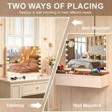LED Makeup Vanity Cosmetic Mirror With 17 Lights 60cm Large Mirror - White - View 4