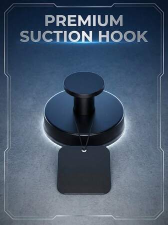 Strong Vacuum Suction Hook (Waterproof & Rustproof) - Vacuum Tech, No-Drill Installation, 15lbs Load, Fits Tiles/Glass, For Bathroom/Kitchen/Bedroom, Hangs Towels/Clothes/Toiletries, Stable And Secure.