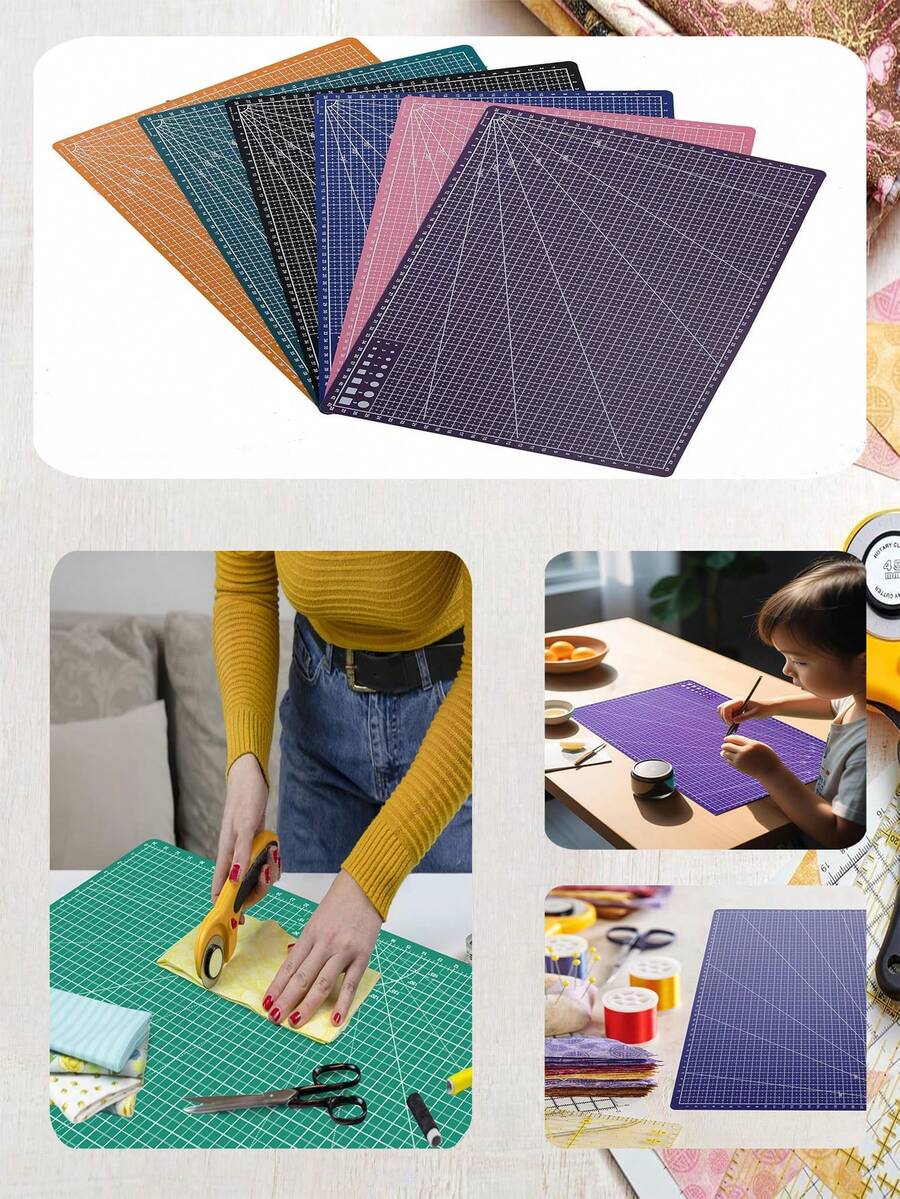 Thảm cắt tự phục hồi dày A2/A3/A4/A5, thảm cắt xoay chống trượt hai mặt, tấm bảo vệ lưỡi dao, thích hợp cho thủ công mỹ nghệ, may vá, làm sổ lưu niệm, DIY, làm sách thủ công, làm mô hình, các dự án cắt vải chính xác. - thớt - Xem 1