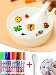 8/10/20pcs Magic Water Color Pens With Spoon, DIY Creative Handicraft, Erasable, Floating Pens, Watercolor, Family Interactive Parent-Child Set - Multicolor - View 2