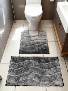 2 PCS TAPETE DE MICROFIBIBRA 50x80com 50x60ucm - Cinza Claro - Visão 3