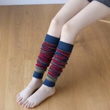 Wearing Fashionable Items With Stacked Socks, Thickened Socks, Warm Leg Socks, Elongated Mid Length Socks, Autumn And Winter Leg Guards - màu đen - Xem 4
