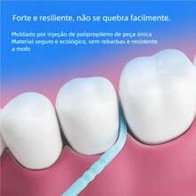 200Pcs Interdental Brush Oral Care Toothpick Floss Dental Cleaning Hygiene Disposable With Double Head - Pink - View 4