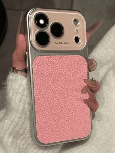 Luxury Litchi Texture Faux Leather Phone Case With Large Window, Suitable For IPhone 17 Pro Max, 17 Pro, 17, 16 Pro Max, 16 Pro, 15 Pro Max, 15 Pro, 13 Pro Max, 14 Pro, 16, 15, 14, 13, Lens Protection, Shock-Absorbing Back Cover