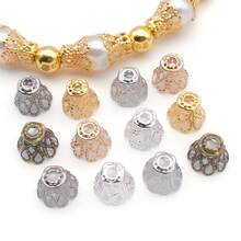 100pcs Flower Shape Iron Flower Petal Bead Caps Spacers For Earring Bracelet Necklace DIY Jewelry Making Supplies