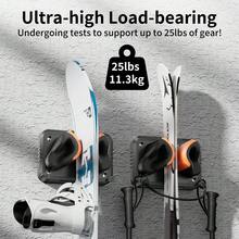 Ski Rack 2Pack, Ski/Snowboard Wall Mount, Skateboard Wall Mount, Fits Any Ski/Snowboard, Holds Up To 50lbs, Winter Gear Organizer, Vertical Ski Storage Rack For Home & Garage - Black and Orange - View 7