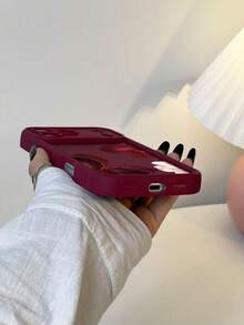 1pc Minimalist Red Floral & Pink Sakura Pattern Red TPU Material Phone Case Compatible With IPhone 17/17promax/17pro/Air/13/16E/16promax/16/15/14/12promax/13promax/11pro/14pro/15pro/12, Fashionable Protective Cover, Luxury Unisex Phone Case Compatible With Galaxy S24 Ultra/S23FE/S22/S21/S20/A52S/A15/A03 - Multicolor - View 5