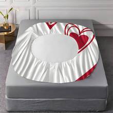 Red "Heart Print Bedding 3 PiecesSet - Valentine's Day Romantic Bed Linens, Perfect Gift For Her/Him - Multicolor - View 9