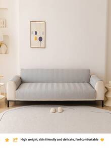 1 chiếc đệm sofa đa năng dùng được cả bốn mùa, kiểu dáng tối giản hiện đại, chống trượt và chống trầy xước do thú cưng, phù hợp với sofa 1/2/3/4 chỗ ngồi (Bán lẻ từng chiếc) - Màu Xám nhạt - Xem 3