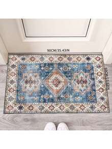 1 tấm thảm chùi chân phong cách Bohemian cổ điển, thảm trong nhà, thảm Ba Tư sáng tạo, thảm trải sàn, phụ kiện trang trí phòng ngủ, đạo cụ chụp ảnh, trang trí ngoài trời - Nhiều màu - Xem 3