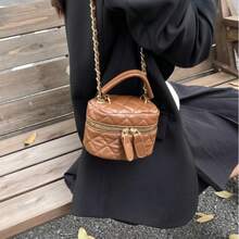 Women's Embroidered Chain Handbag/Crossbody Bag, Suitable For Shopping, Daily Life, Work, School, Convenient And Small For Going Out. - Khaki - View 5