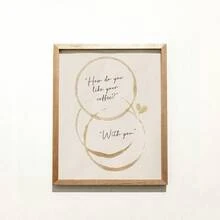 1pc Mug Stain Canvas Poster, How Do You Like Your Coffee? With You Art, Coffee Corner Mug Stain Poster, Wall Art,Wall Decor, Ideal Gift For Bedroom Living Room Kitchen Corridor, Wall Art, Wall Decoration, Fall Decor, Room Decoration, No Frame - Multicolor - View 4