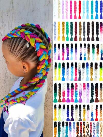 24-Inch Extra Large Braided Synthetic Hair Wrap, Multi-Color African Braided Headband Suitable For Holidays And Parties