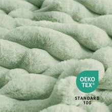 1 bucată de pătură de canapea din blană artificială de iepure, această pătură de pluș adoptă un stil luxos din blană artificială moale și cald, potrivită pentru diverse ocazii, cum ar fi camere de zi, dormitoare și canapele. - Verde salvie mic - Vizualizare 6