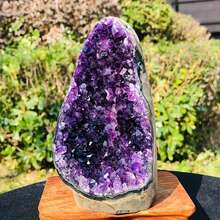 1pc Huge Amethyst Cluster Decor, Top Grade Natural Uncut Amethyst Geode Crystal Cluster From Uruguay, Gemstone Geosurvey Instrument - Multicolor - View 9