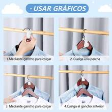 100 Piezas de Ganchos Conectores para Perchas - Blanco, de Polipropileno (PP), Ideal para Ahorrar Espacio en Armario - Blanco - Ver 5