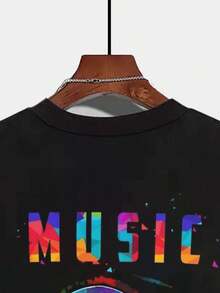 Men's 3D Digital Print Music-Themed T-Shirt With Colorful Sound Waves & Headphones Graphic, Breathable Round Neck Short Sleeve Tee For Summer Casual Wear, Gym, Sports - Machine Washable, Ideal Gift For Men & Teens, Music T Shirts, Gym Apparel,  Youth Style, Comfortable Fit Shirt - 混合色 - 查看 7