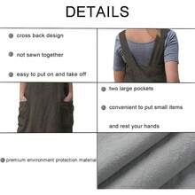 Japanese Aprons Plus Size Smock For Women With Pockets Cross Back Pinafore Dress Apron BaFKing CooFKing Gardening,3X-Large,FArmyssGreen - Quân đội Xanh - Xem 7