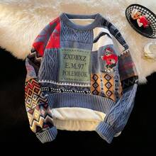 Men Sweaters - JM24 - Màu xanh dương [Lót lông cừu] - Xem 2