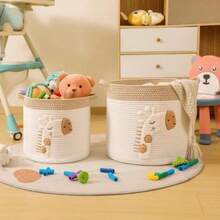 INough Cestas de Almacenamiento de Juguetes, Cesto de Ropa de Algodón de Cuerda para Juguetes de Perro, Cesto de Ropa para Niños, Cestas Regalo la Decoración de la Habitación de los Niños(Large Giraffe) - Multicolor - Ver 4