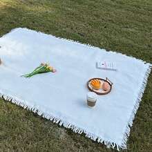 1件波西米亚风野餐垫,可作露营毯、桌布、户外草坪垫、白色桌布、午睡毯,适用于户外野餐、节日派对、室内客厅沙发装饰 - 彩色 - 查看 12