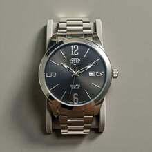 DHP Men's Dress Watch - Assorted Colors, Waterproof. - Silver Black 2 - View 4