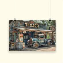 Vintage Texaco Gas Station Print, Rustic Old Truck Wall Art, Retro Garage Decor, Classic Americana Photography, Man Cave, Texas Art Unframe-style xinch(xcm)cuadros decorativos para sala,poster,con marco,posters,cuadros para la pared ,marcos para cuadros,cuadro,virgen de guadalupe,salas - transparente - Ver 7